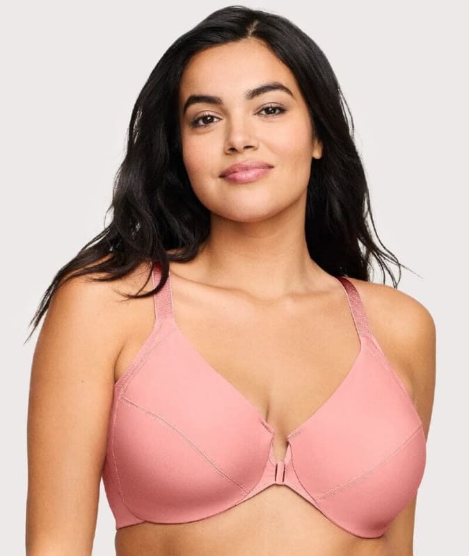 Glamorise Front-Closure Smoothing WonderWire Bra - Apricot Bras