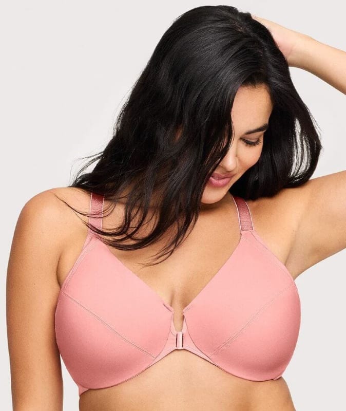 Glamorise Front-Closure Smoothing WonderWire Bra - Apricot Bras