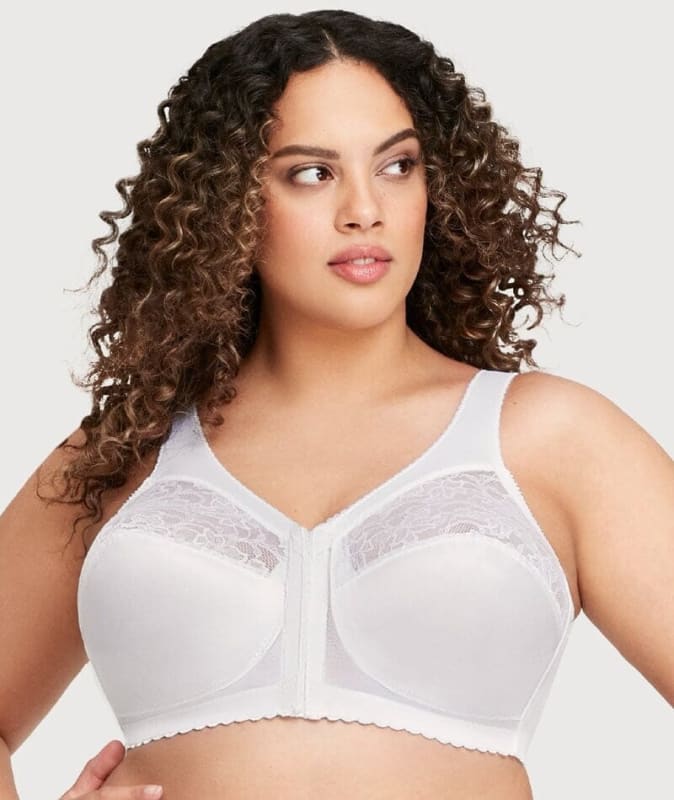 Glamorise Magiclift Front-Closure Support Wire-Free Bra - White Bras