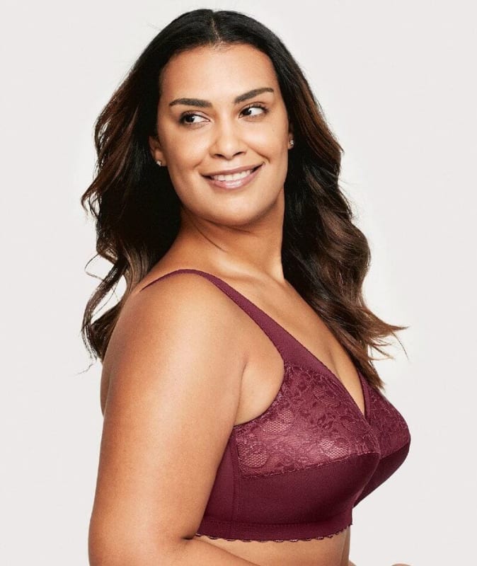 Glamorise Magiclift Original Wire-Free Support Bra - Burgundy Bras