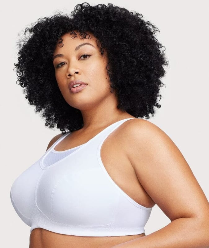 Glamorise No-Bounce Camisole Wire-Free Sports Bra - White Bras