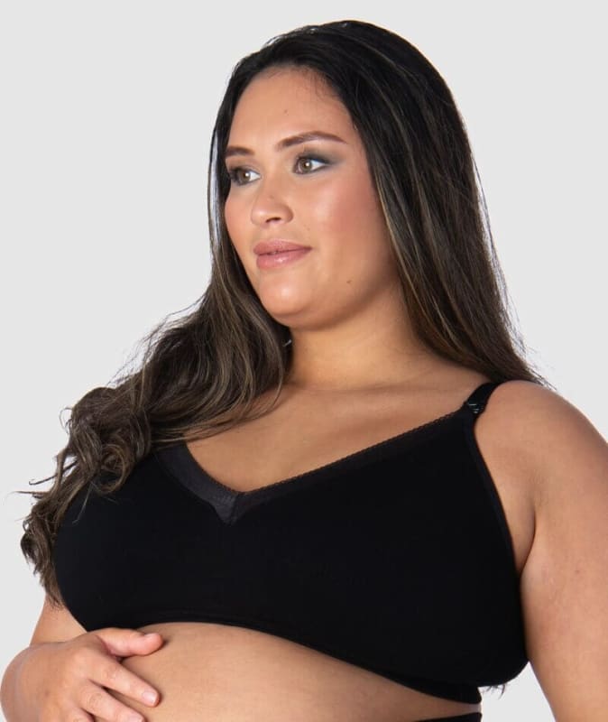 Hotmilk Caress Seamfree Bamboo Full Cup Wirefree Bra - Black Bras 