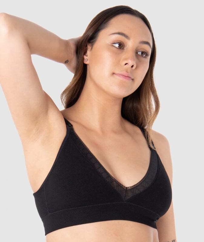Hotmilk Caress Seamfree Bamboo Regular Wirefree Bra - Black Bras 