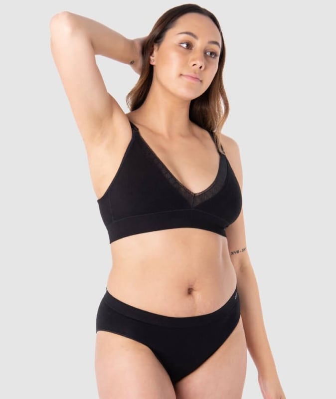 Hotmilk Caress Seamfree Bamboo Regular Wirefree Bra - Black Bras 