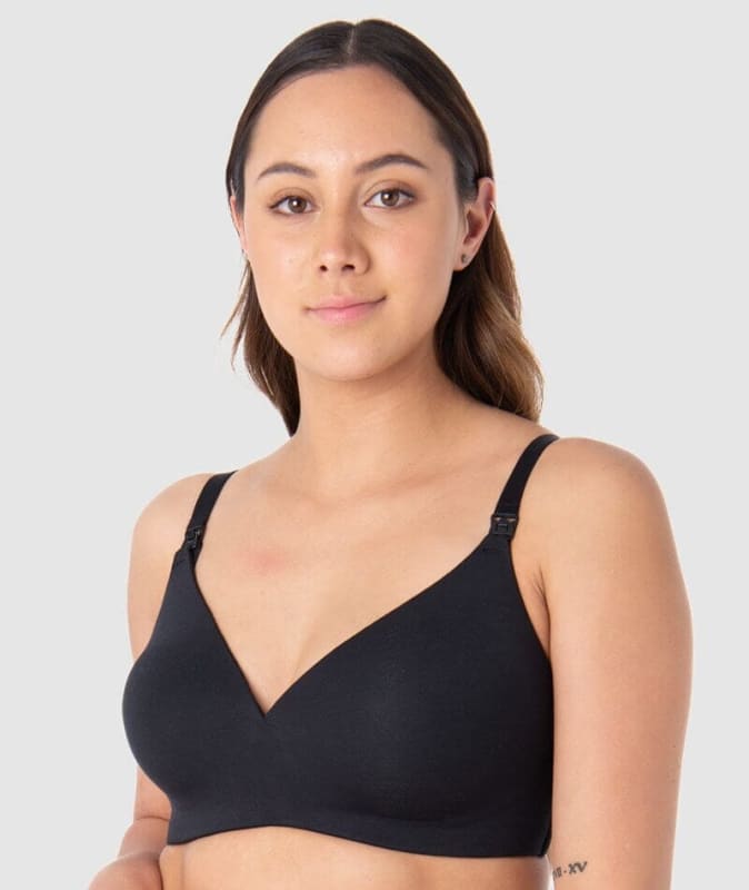 Hotmilk Embrace Leakproof T-Shirt Wirefree Bra - Black Bras