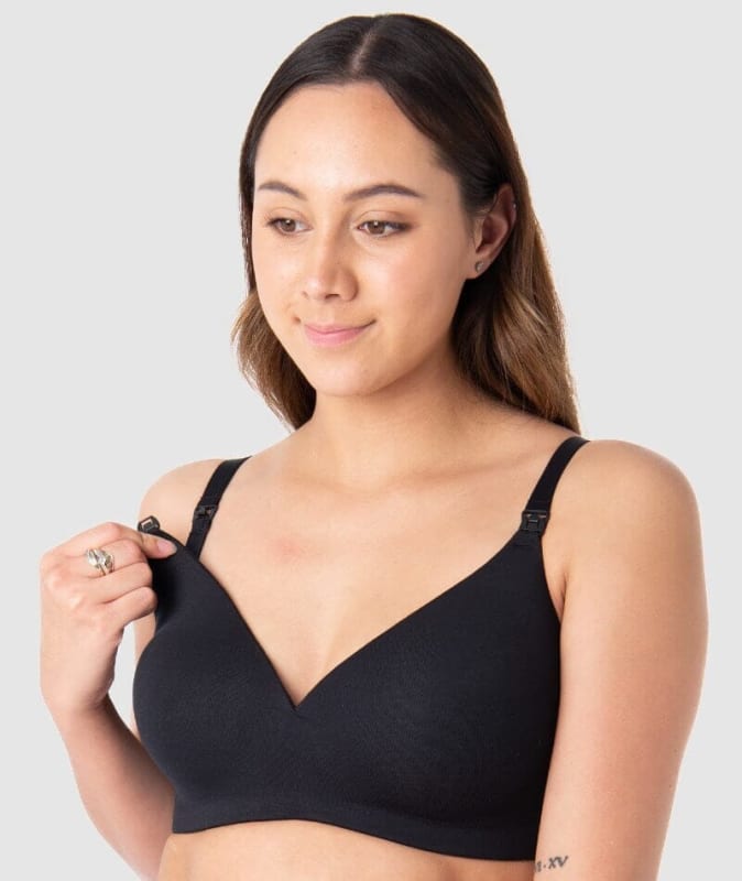 Hotmilk Embrace Leakproof T-Shirt Wirefree Bra - Black Bras
