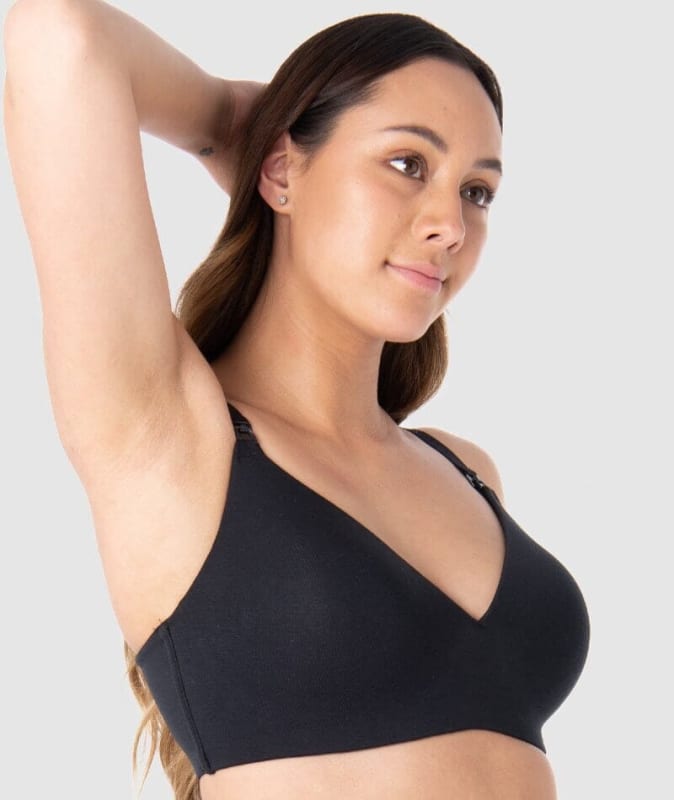 Hotmilk Embrace Leakproof T-Shirt Wirefree Bra - Black Bras 