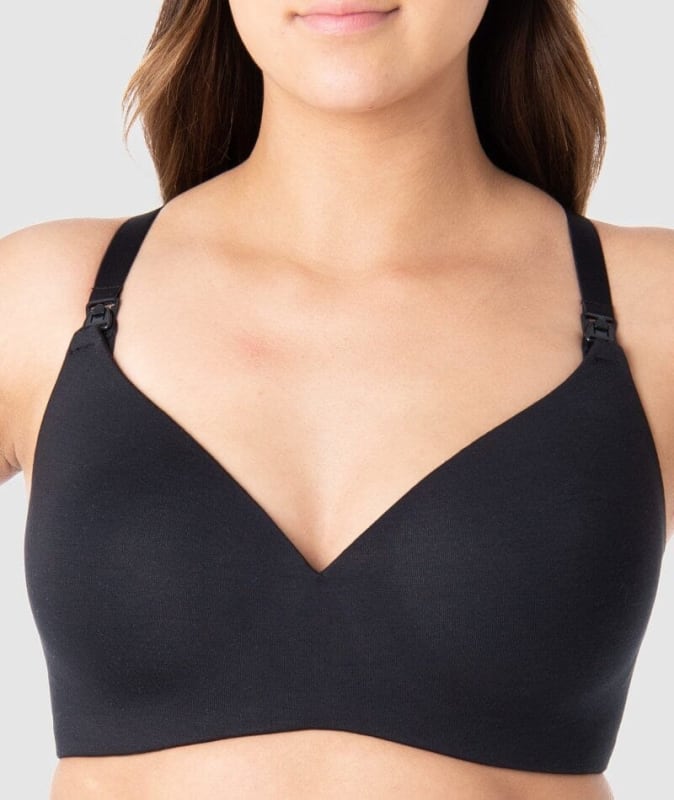 Hotmilk Embrace Leakproof T-Shirt Wirefree Bra - Black Bras 