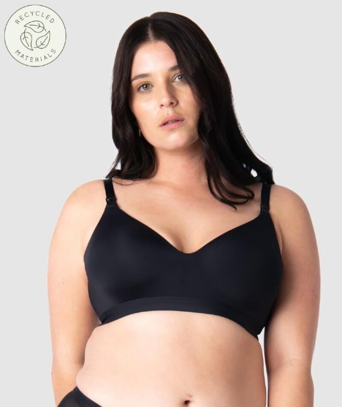 Hotmilk Infinite T-Shirt Wirefree Nursing Bra - Black Bras