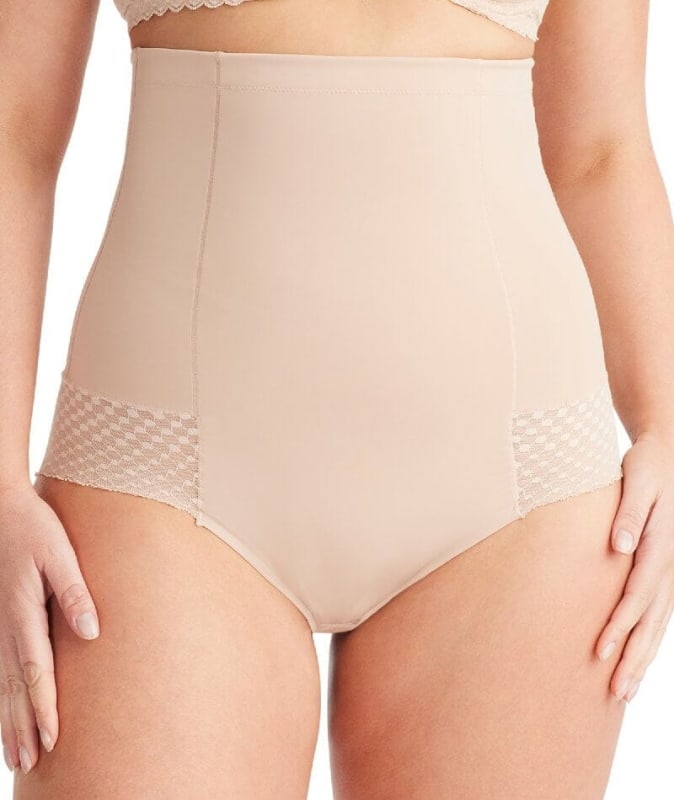 Nancy Ganz Revive Lace High Waisted Brief - Warm Taupe Shapewear
