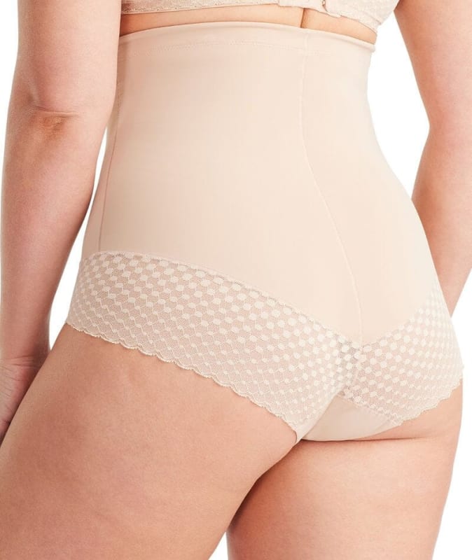 Nancy Ganz Revive Lace High Waisted Brief - Warm Taupe Shapewear