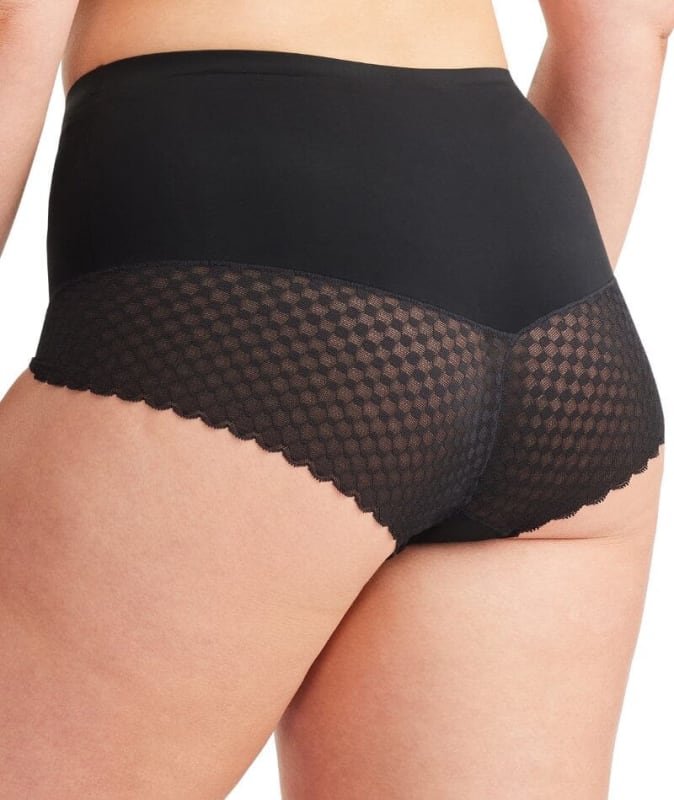 Nancy Ganz Revive Lace Waisted Brief - Black Shapewear