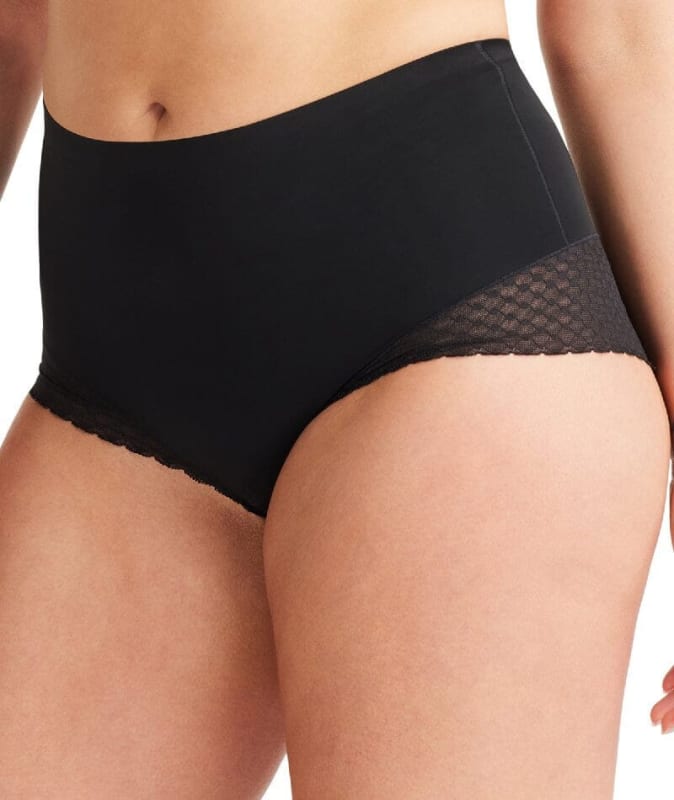 Nancy Ganz Revive Lace Waisted Brief - Black Shapewear