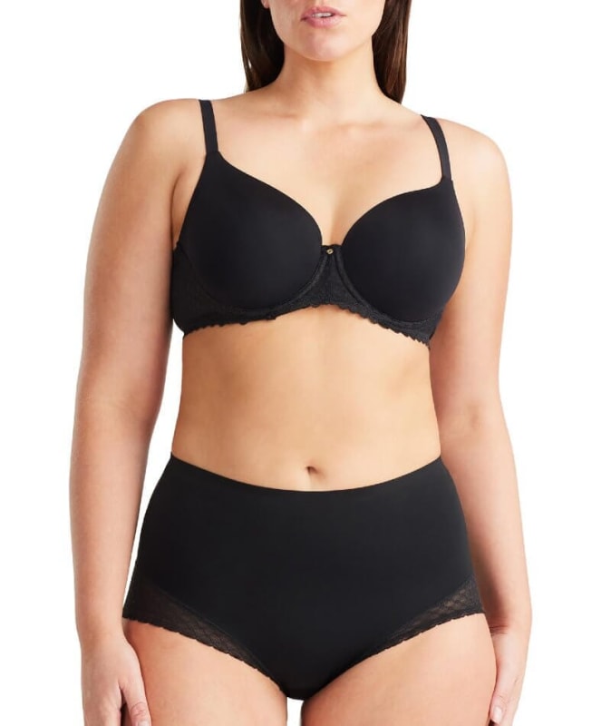 Nancy Ganz Revive Lace Waisted Brief - Black Shapewear