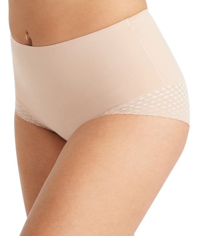 Nancy Ganz Revive Lace Waisted Brief - Warm Taupe Shapewear