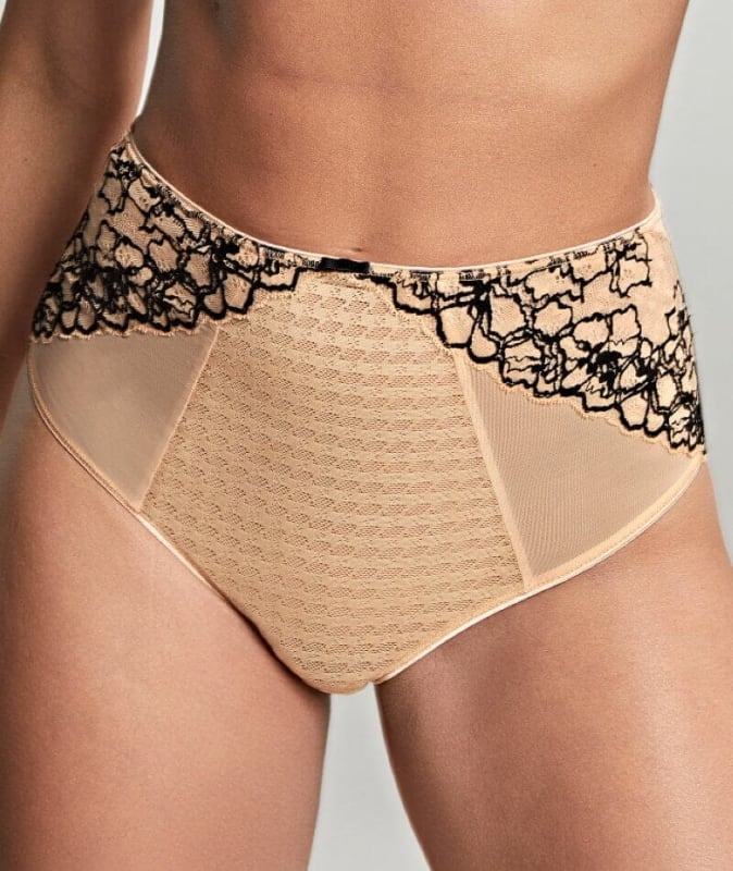 Panache Envy Deep Brief - Sand/Black Knickers