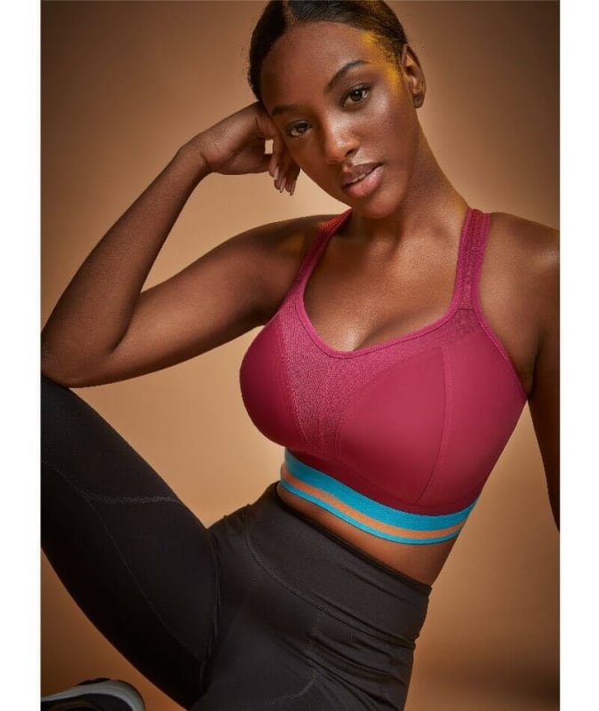 Panache Sport Longline Wire-free Sports Bra - Cranberry Bras