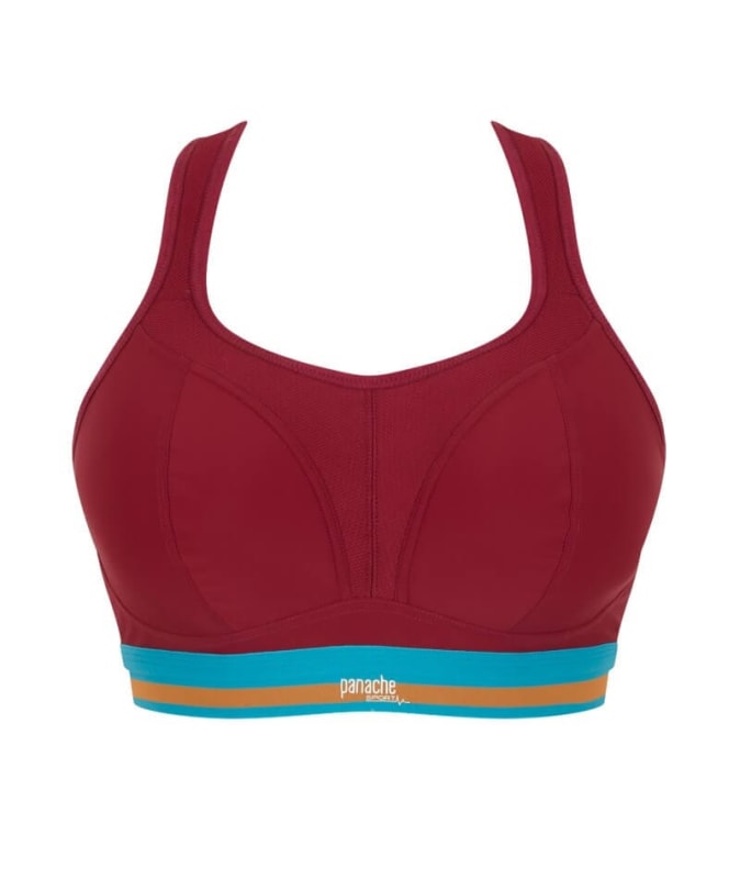 Panache Sport Longline Wire-free Sports Bra - Cranberry Bras