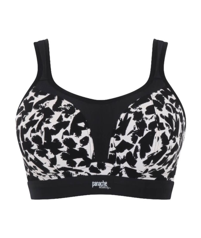 Panache Sport Longline Wire-free Sports Bra - Mono Print Bras