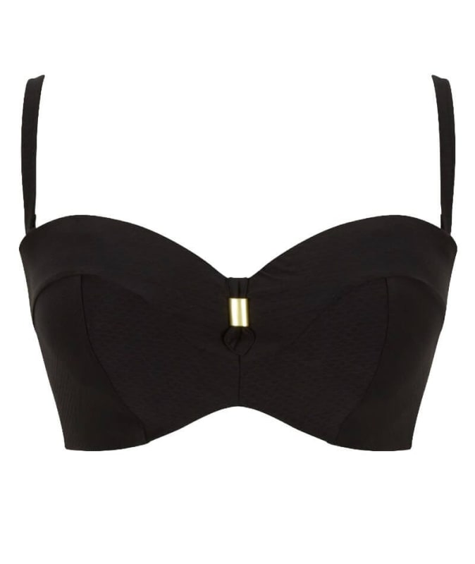 Panache Swim Marianna D-H Cup Bandeau Bikini Top - Black Swim 