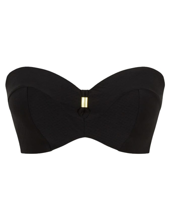 Panache Swim Marianna D-H Cup Bandeau Bikini Top - Black Swim