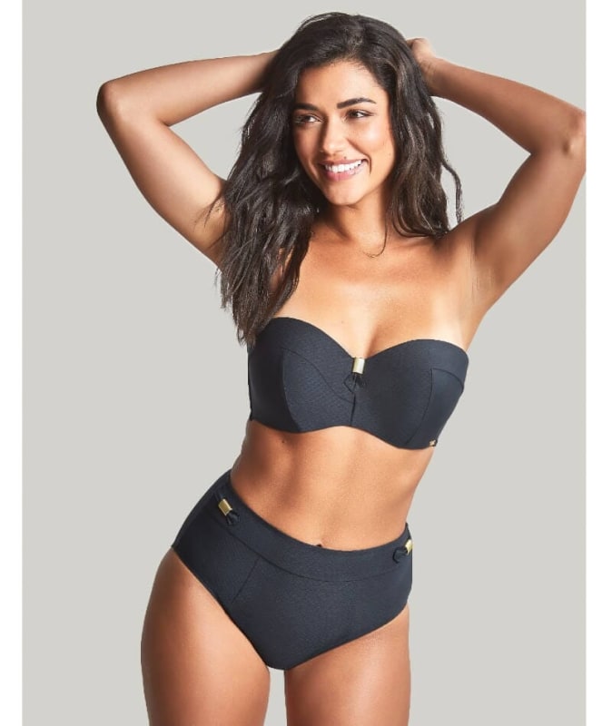 Panache Swim Marianna D-H Cup Bandeau Bikini Top - Black Swim