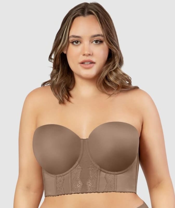 Parfait Elissa Seamless Underwire Padded Longline Strapless Bra - Mid Nude Bra