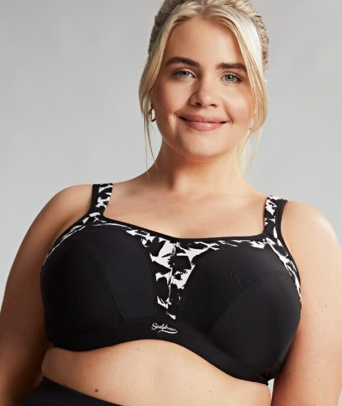 Sculptresse Non Padded Underwired Sports Bra - Mono Print Bras