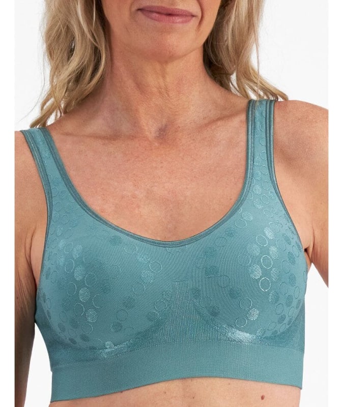 Playtex Comfort Revolution Contour Dot Wire Free Bra - Gem Green Bras