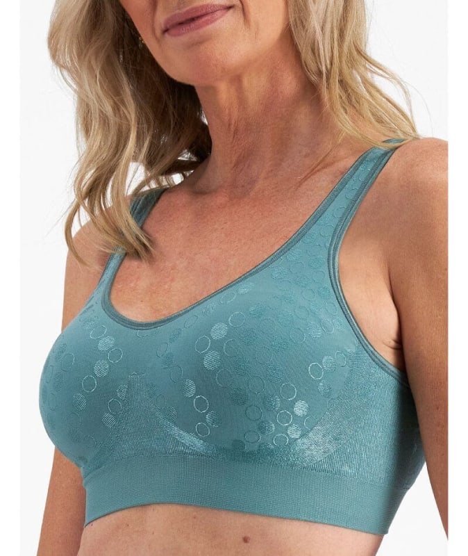 Playtex Comfort Revolution Contour Dot Wire Free Bra - Gem Green Bras