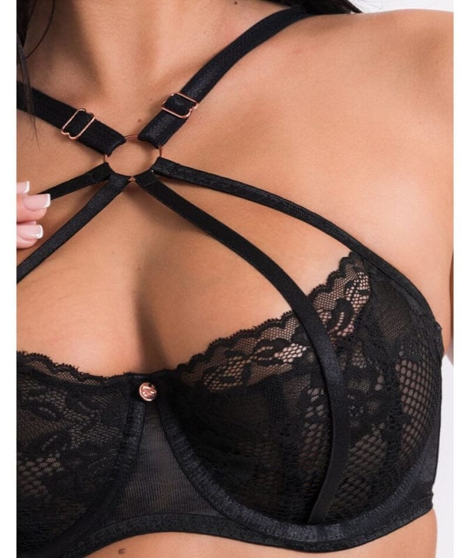 Scantilly Centrepiece Half Cup Bra - Black Bras