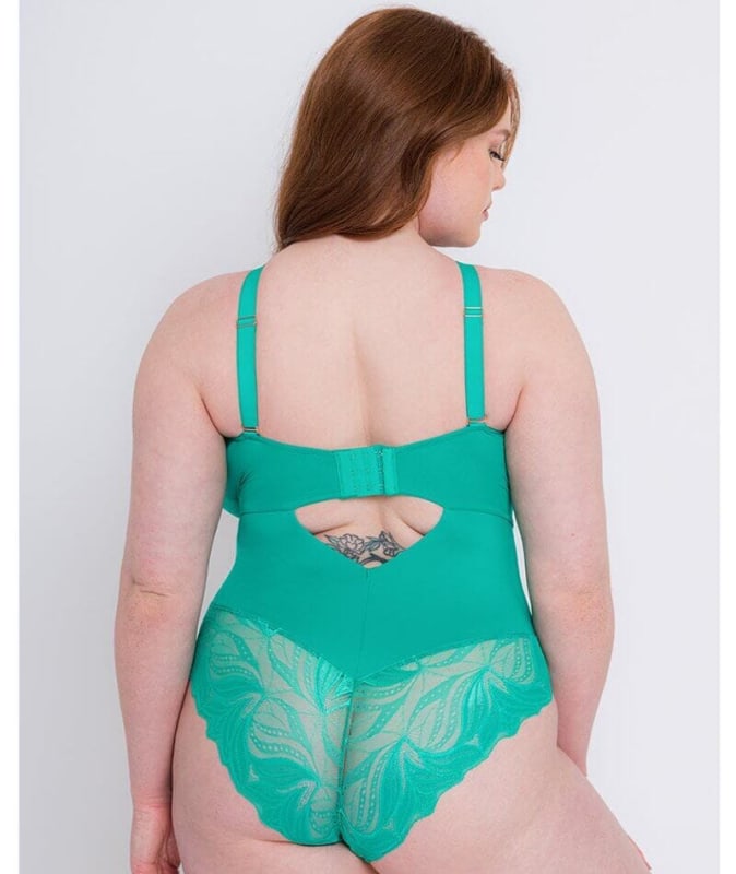 Scantilly Indulgence Stretch Lace Bodysuit - Jade Green Bodysuits & Basques