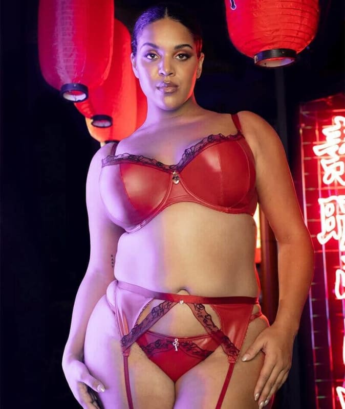 Scantilly Key to My Heart Suspender Belt - Rouge Knickers