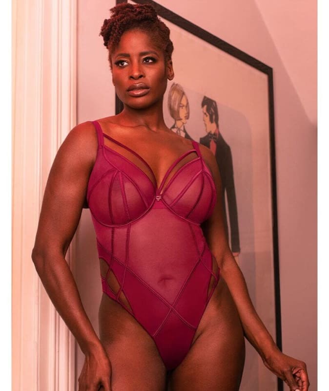 Scantilly Senses Plunge Bodysuit - Cherry Purple Bodysuits & Basques