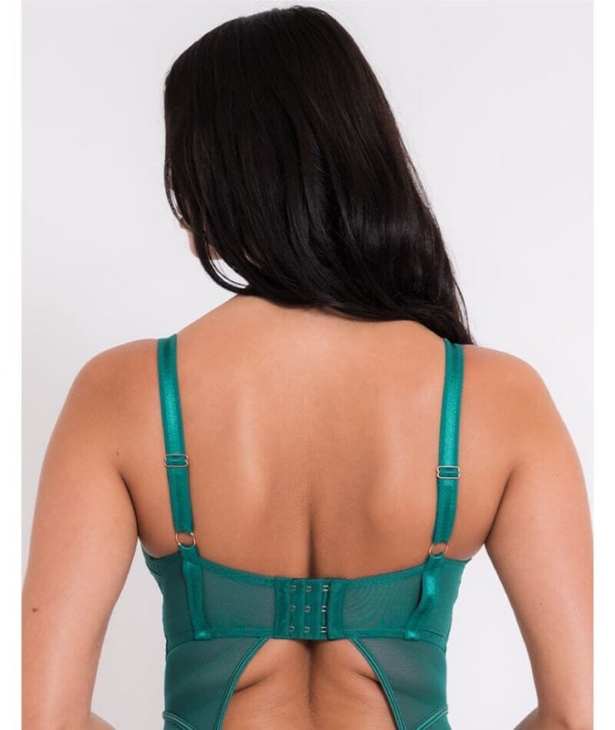 Scantilly Senses Plunge Bodysuit - Verdigris Green Bodysuits & Basques 