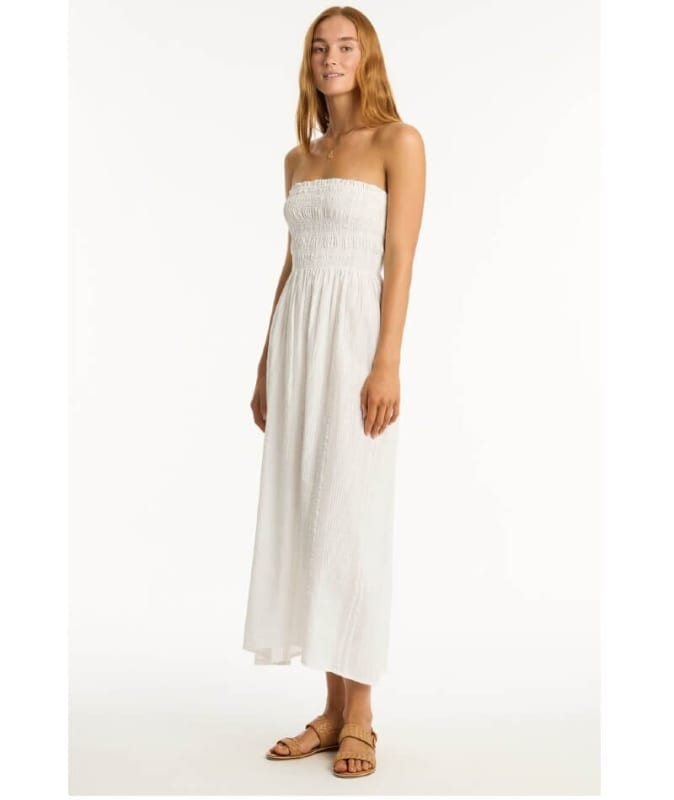 Sea Level Heatwave Bandeau Dress - White Swim