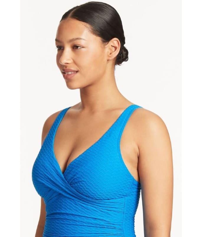 Sea Level Honeycomb Cross Front A-DD Cup One Piece Swimsuit - Capri Swim 