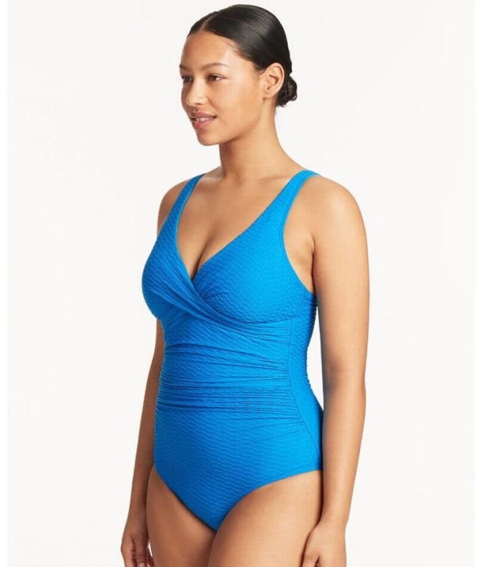 Sea Level Honeycomb Cross Front A-DD Cup One Piece Swimsuit - Capri Swim 