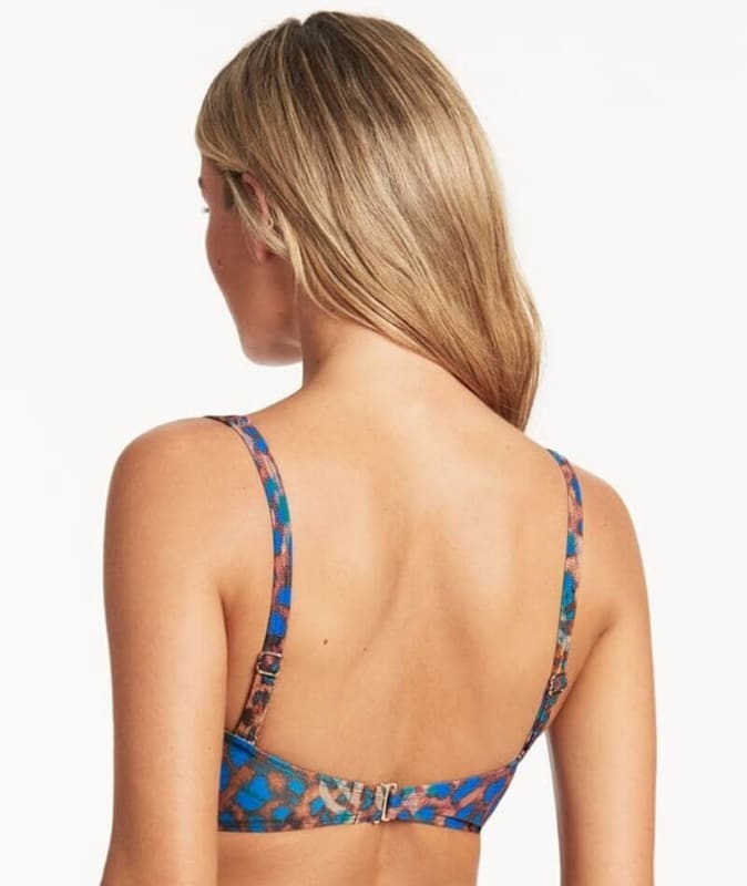 Sea Level Hunter Cross Front Multifit Bikini Top - Blue Swim