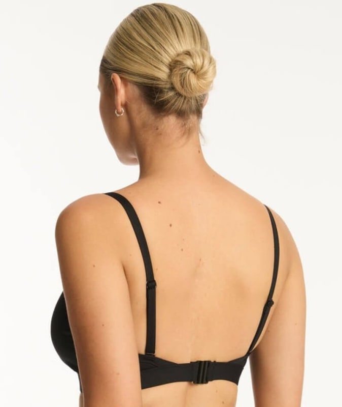 Sea Level Scallop DD-E Cup Bralette - Black Swimwear