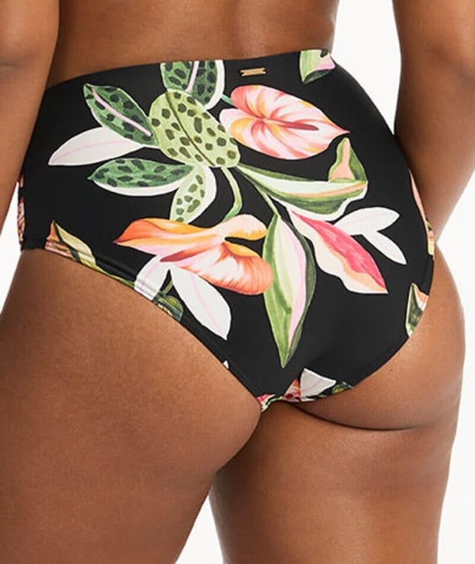 Sea Level Sundown Gathered Side High Waist Brief - Black Swim