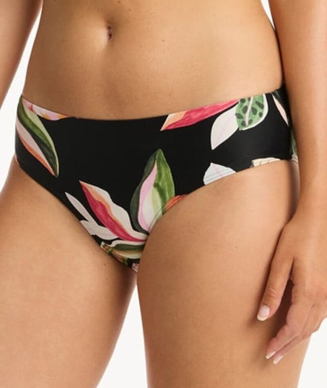 Sea Level Sundown Mid Bikini Brief - Black Swim