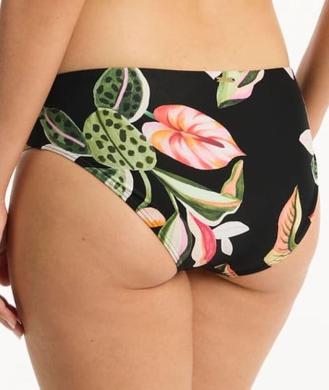 Sea Level Sundown Mid Bikini Brief - Black Swim