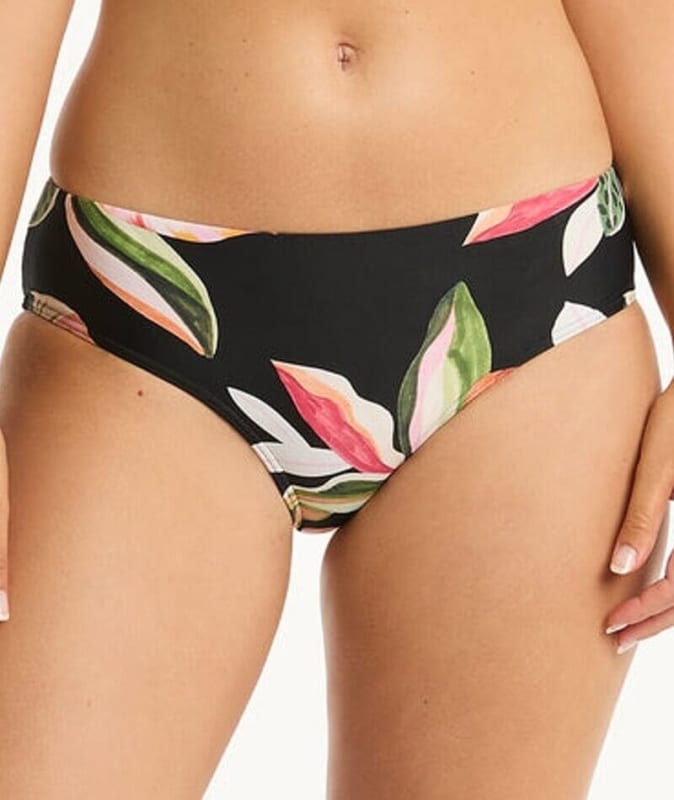 Sea Level Sundown Mid Bikini Brief - Black Swim