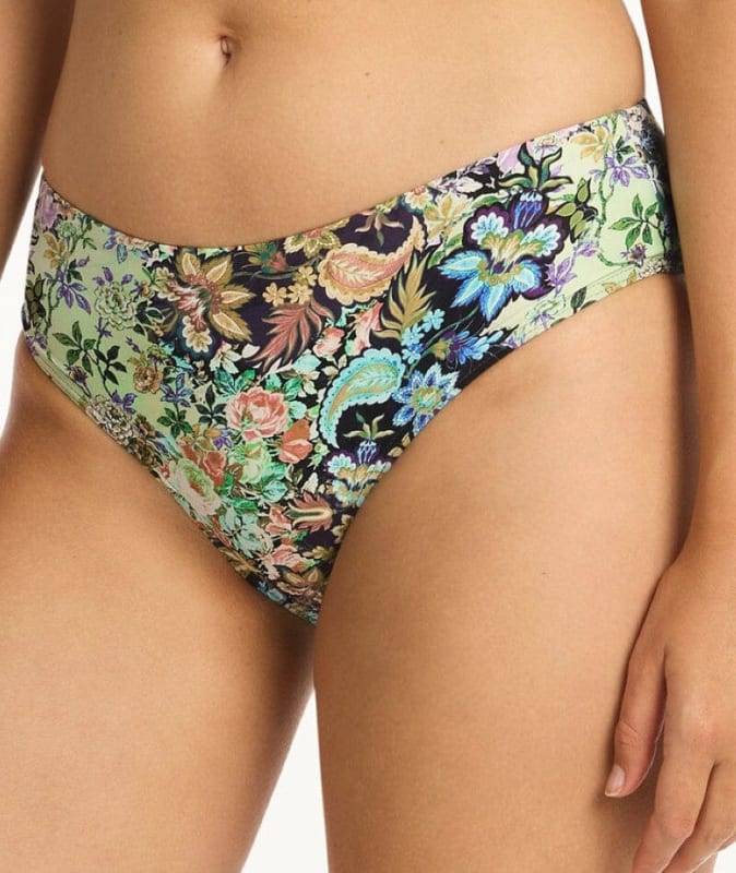 Sea Level Wildflower Mid Bikini Brief - Sea Swimwear