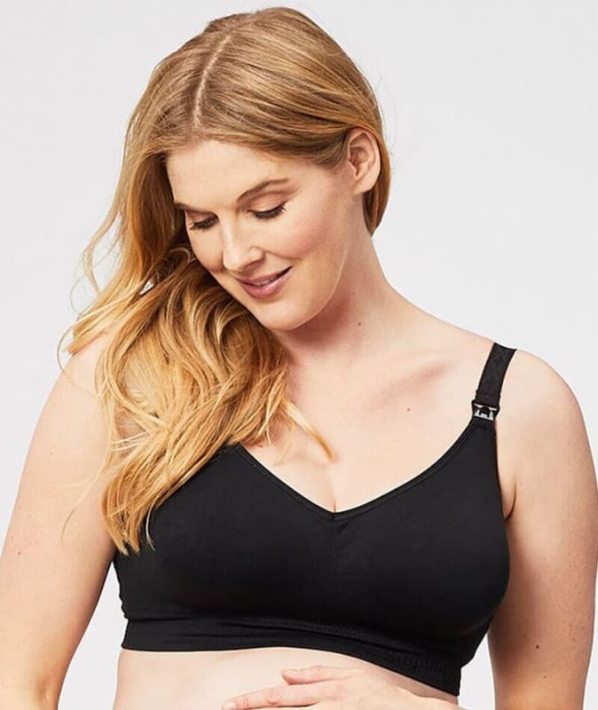 Cake Maternity Popping Candy Fuller Bust Seamless F-Hh Cup Wire-Free Nursing Bra - Black Bras