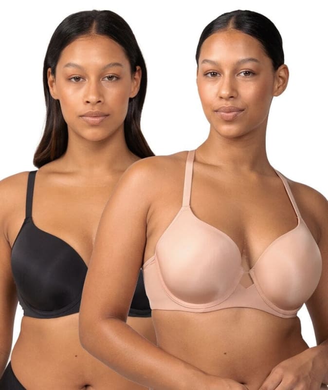 Triumph Body Make-up Smooth Underwired Padded Bra 2 Pack - Black/Blusher Beige Bras