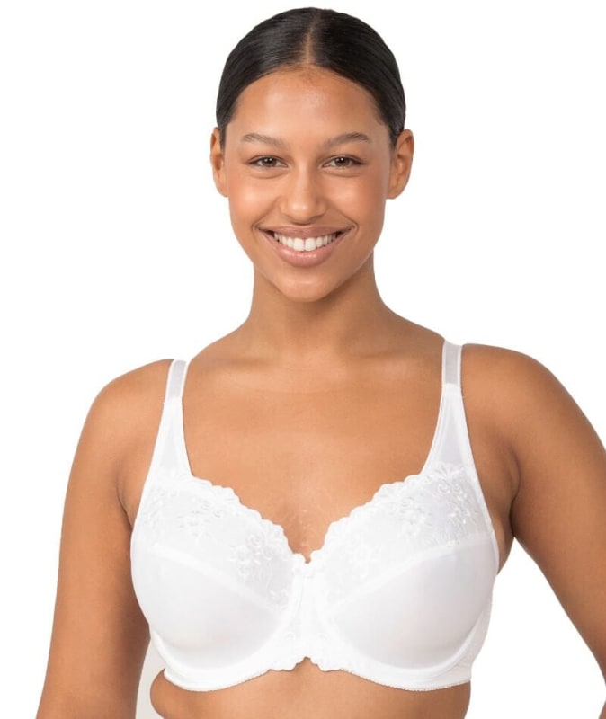 Triumph Embroidered Minimizer Bra - White Bras