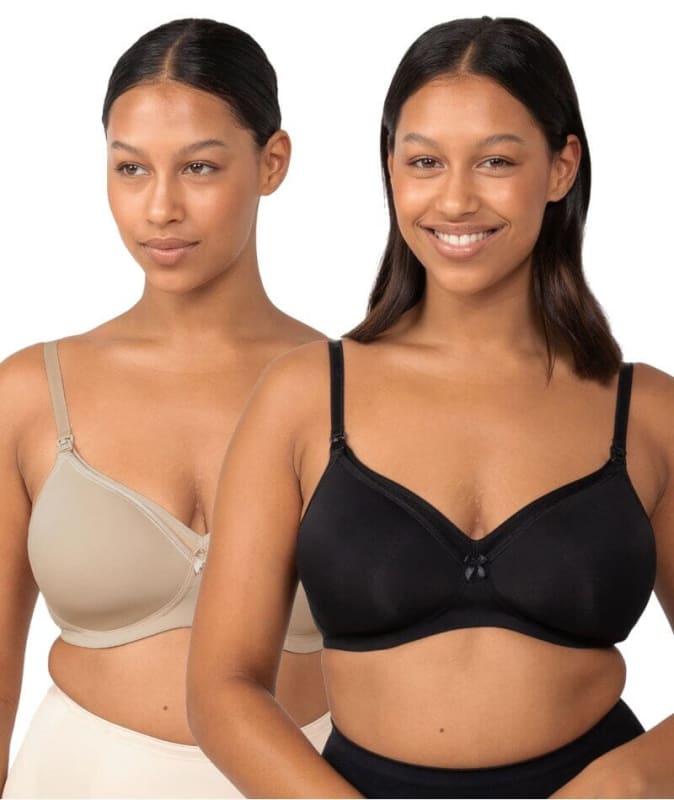 Triumph Mamabel Smooth Wire-free Maternity Bra 2 Pack - Black/Nude Bras