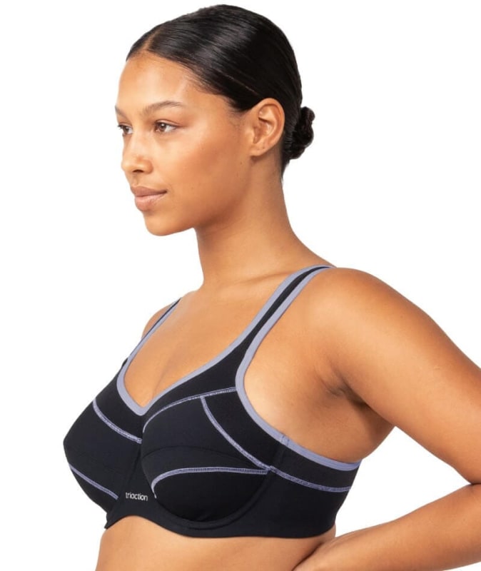 Triumph Triaction Performance Sports Bra - Black / Silver Bras